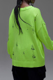 Grey Street Ripped Patchwork O Neck Tops