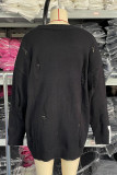 Grey Street Ripped Patchwork O Neck Tops