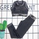 Black Vacation Simplicity Letter Patchwork Swimwears