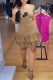 Khaki Casual Print Bandage Letter O Neck Irregular Dress Dresses