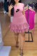 Pink Casual Print Bandage Letter O Neck Irregular Dress Dresses