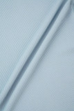 Blue Street Solid Patchwork Pocket U Neck Long Dress Dresses