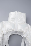 Pink Street Solid Patchwork Zipper Mandarin Collar Outerwear
