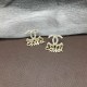 Gold Sweet Simplicity Letter Rhinestone Earrings