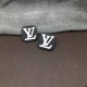 Black Daily Simplicity Letter Patchwork Earrings