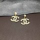 Gold Elegant Simplicity Letter Rhinestone Earrings