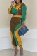 Yellow Casual Print Patchwork Letter Zipper Collar Long Sleeve Two Pieces
