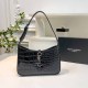 Black Silver Daily Simplicity Letter Patchwork Zipper Bags