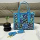 Blue Vintage Geometric Patchwork Bags