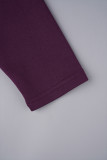 Purple Elegant Solid Patchwork Fold O Neck Pencil Skirt Dresses