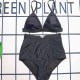 Black Sexy Simplicity Letter Patchwork Swimwears