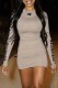Light Gray Casual Street Print Letter O Neck One Step Skirt Dresses