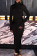 Black Street Solid Bandage Patchwork Turtleneck Long Dress Dresses