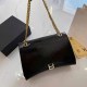 Black Casual Simplicity Letter Chains Bags(Without Box)
