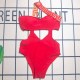 Red Sexy Simplicity Figure Geometric Hollowed Out Patchwork Swimwears