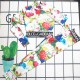 Multicolor Vacation Patchwork Floral Letter Zipper Swimwears