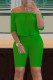 Green Casual Solid Patchwork Off the Shoulder Three Quarter Two Pieces