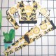 White Gold Vacation Print Patchwork Swimwears
