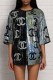 Black Gray Elegant Letter Patchwork O Neck Straight Dresses