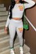 Light Gray Street Print Letter O Neck Long Sleeve Two Pieces