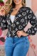 Black Casual Print Letter Hooded Collar Outerwear
