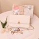 White Daily Simplicity Letter Chains Bags