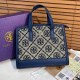 Dark Blue Street Letter Patchwork Bags