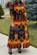Multicolor Casual Daily Elegant Mixed Printing With Belt Printing Contrast Shirt Collar Dresses