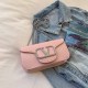 Pink Casual Simplicity Letter Chains Rhinestone Bags