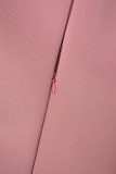 Pink Celebrities Solid Patchwork With Belt O Neck A Line Dresses（Belt Included）