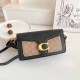 Black khaki Street Simplicity Geometric Patchwork Bags