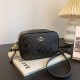 Black Daily Simplicity Letter Zipper Bags