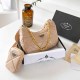 Khaki Casual Simplicity Letter Chains Zipper Bags