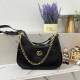 Black Casual Simplicity Letter Chains Zipper Bags