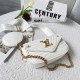 White Daily Simplicity Letter Patchwork Chains Bags