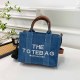 Baby Blue Street Simplicity Letter Embroidered Zipper Bags