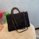 Black Casual Letter Patchwork Bags