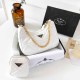 White Casual Simplicity Letter Chains Zipper Bags
