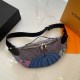 Blue Street Letter Patchwork Zipper Bags(Without Box)