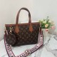 Brown Vintage Letter Zipper Bags
