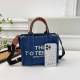 Dark Blue Street Simplicity Letter Embroidered Zipper Bags