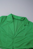 Pink Casual Solid Patchwork Turn-back Collar Long Sleeve Three Pieces