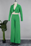 Pink Casual Solid Patchwork Turn-back Collar Long Sleeve Three Pieces