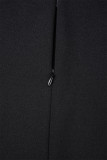 Black Elegant Solid Bandage Patchwork Zipper O Neck Loose Jumpsuits