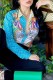 Blue Casual Elegant Print Patchwork Letter Turndown Collar Tops