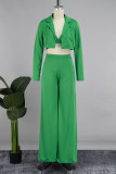 Pink Casual Solid Patchwork Turn-back Collar Long Sleeve Three Pieces