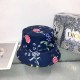 Navy Blue Street Floral Patchwork Letter Hat