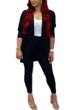 Black Fashion Casual Adult Solid Cardigan Conventional Collar Long Sleeve Regular Sleeve Regular Two Pieces