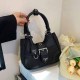 Black Casual Simplicity Letter Patchwork Bags