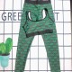 Green Vacation Letter Patchwork Swimwears
